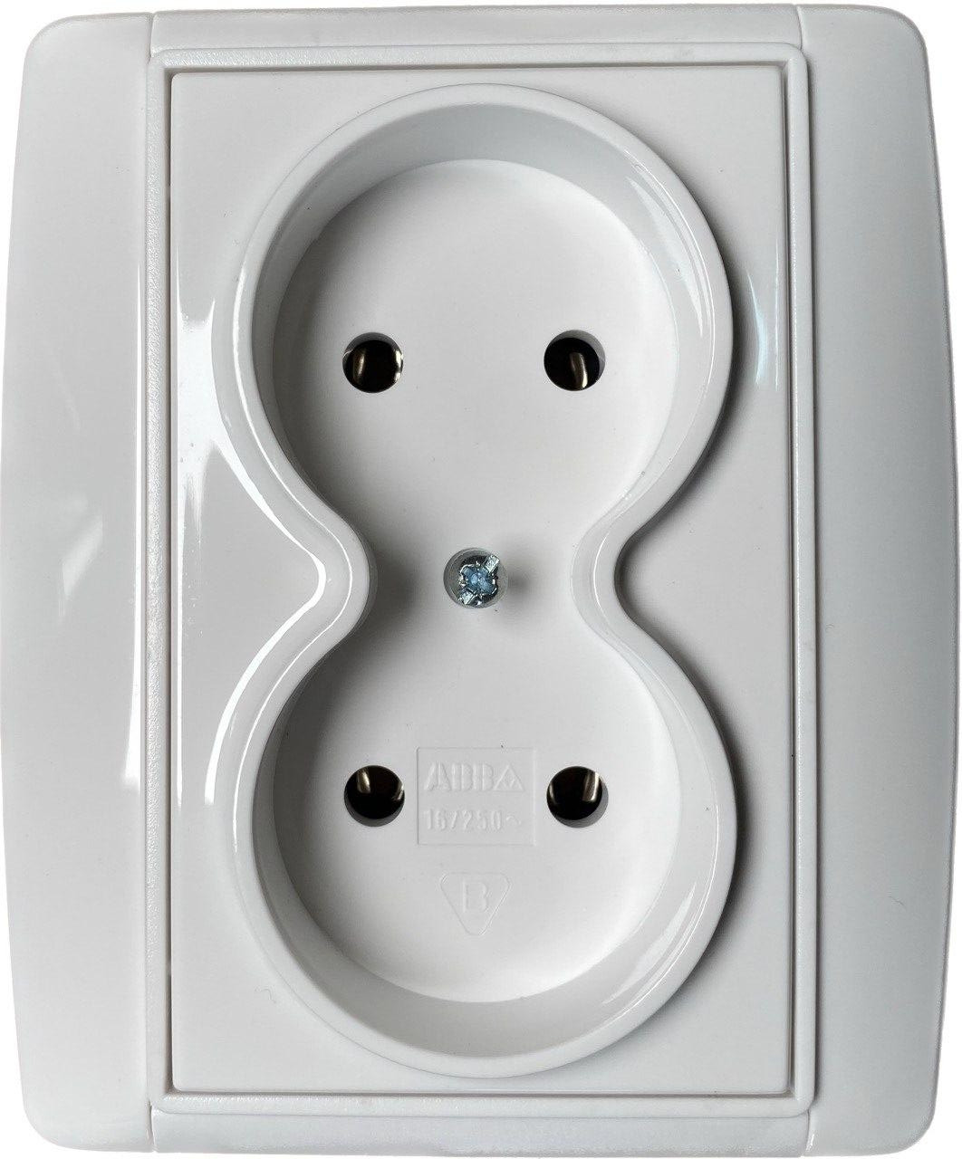 Розетка 2-а без заземлення ABB Element 5512E-C01469 03 Білий