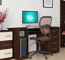 Комп'ютерний стіл IdealMebel СКМ-11, письмовий стіл з полицями, стіл з висувною полицею