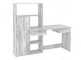 Стіл письмовий IdealMebel Торнадо, комп'ютерний стіл з надбудовою, стіл-стелаж, фото 2
