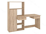 Стіл письмовий IdealMebel Торнадо, комп'ютерний стіл з надбудовою, стіл-стелаж, фото 4