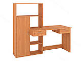Стіл письмовий IdealMebel Торнадо, комп'ютерний стіл з надбудовою, стіл-стелаж, фото 7