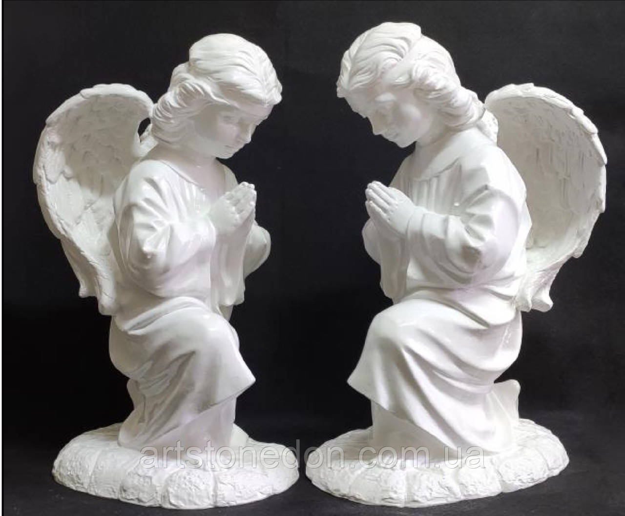 Скульптура Ангела на коліні полістоун 53 см, фото 1
