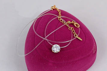 Леска Xuping Jewelry з кулоном камінь 8 мм 40 см додаток 5 см золотиста