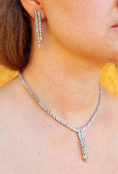 Комплект Кольє і сережки Xuping Jewelry Дебора сріблястий