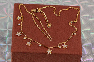 Набір Xuping Jewelry кольє із зірками 40 см добір 3 см золотистий