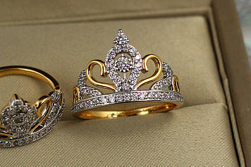 Кільце Xuping Jewelry діадема Шахерезади з родієм р 16 золотисте