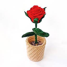 Декоративна квітка "Червона троянда" - "Червона троянда в горщику"