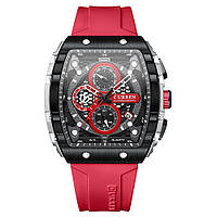 Супер часы с хронографом Curren 8442 Silver-Black-Red