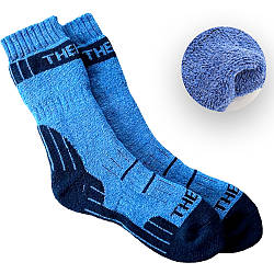 Шкарпетки високі теплі (36-39) Slid Leva, Сині / Жіночі термошкарпетки / Шкарпетки зимові