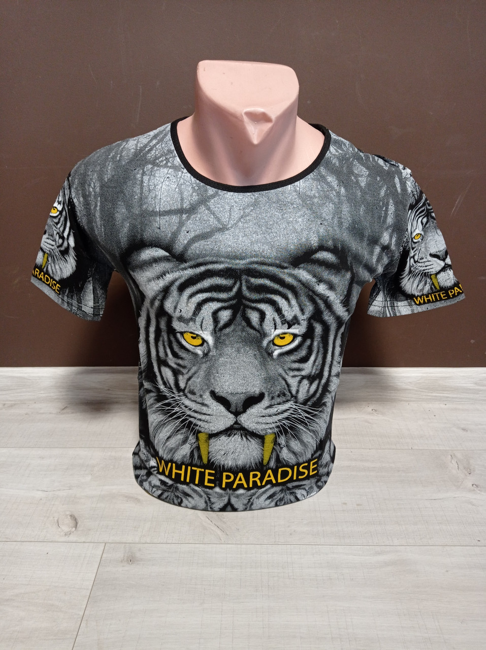 Підліткова сіра футболка "Тигр" для хлопчика Туреччина Paradise на 14-18 років