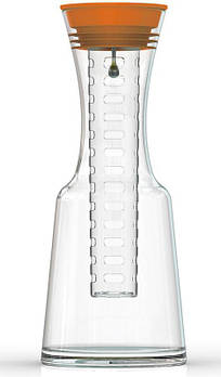 Графін ZestGlass 1100мл mebelime mebelime для лимонаду, вина і освіжаючих фруктово-ягідних напоїв (помаранчева кришка)