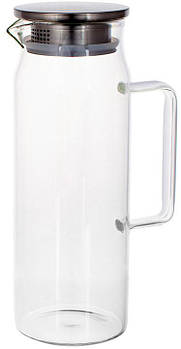 Глечик скляний Lorenza 1500мл mebelime mebelime з металевою кришкою