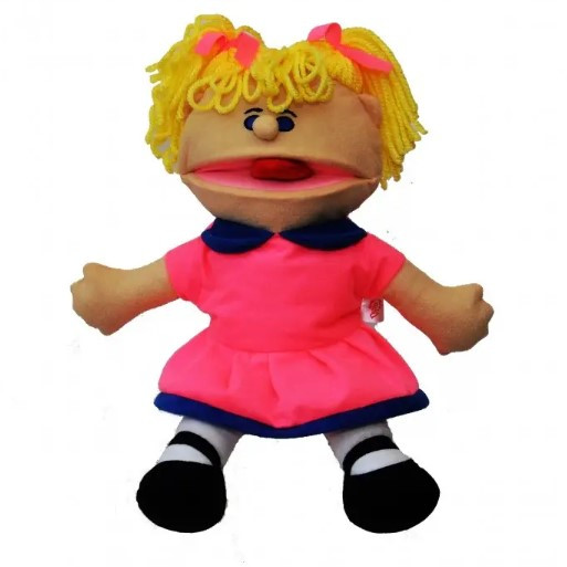 Лялька - рукавичка з язиком Дівчинка в рожевому Puppets