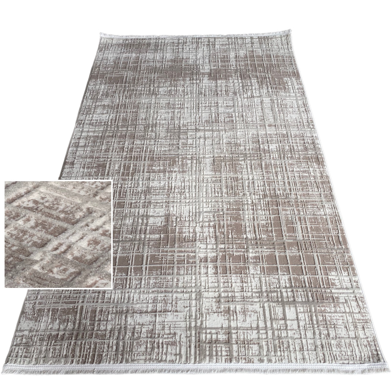 2x3 Килим Vera 6868A (Cream / L.Beige) скандинавський стиль у вітальню чи спальню