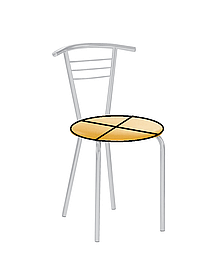 Каркас обіднього стільця Tina alu порошкова фарба сірого кольору, кратність замовлення 4 штуки (Новий Стиль ТМ)