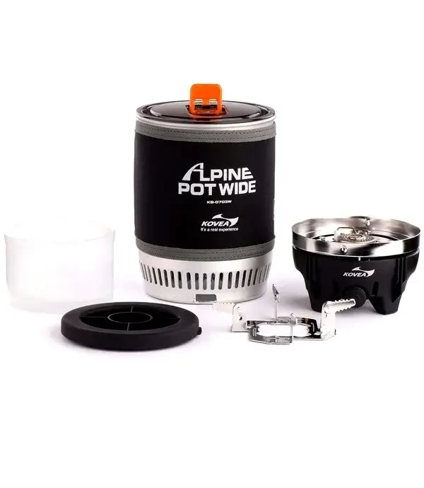 Система приготування їжі (пальник газовий туристичний + каструля) Kovea Alpine Pot Wide KB-0703W