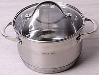 Каструля Kamille Mystery 3.9л mebelime зі скляною кришкою, 7-шарове дно, фото 2