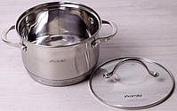 Каструля Kamille Mystery 3.9л mebelime зі скляною кришкою, 7-шарове дно, фото 3