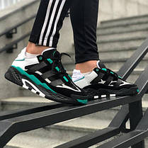 Чоловічі кросівки Adidas Niteball Black Green Взуття Адідас Найтбол чорно-зелені демісезон, фото 2