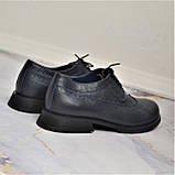 Шкіряні туфлі на низькому ходу зі шнурівкою, фото 3