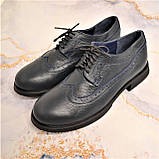 Шкіряні туфлі на низькому ходу зі шнурівкою, фото 2