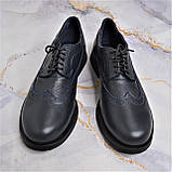 Шкіряні туфлі на низькому ходу зі шнурівкою, фото 4