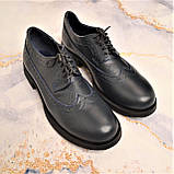Шкіряні туфлі на низькому ходу зі шнурівкою, фото 5