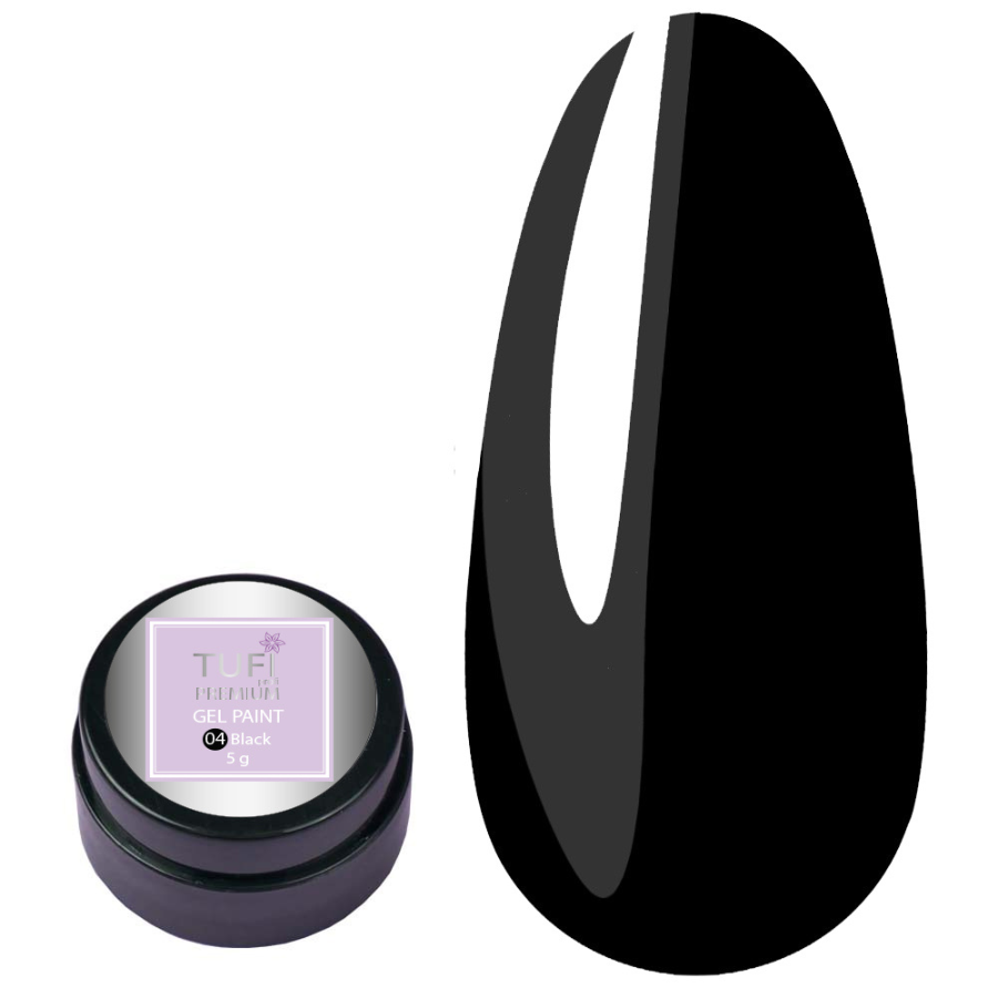 Гель-фарба TUFI profi PREMIUM Gel Paint 04 чорний 5 г, фото 1