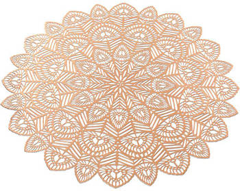 Набір 6 сервірувальних килимків Margrese Хризантема Ø38см mebelime (підтарільники), рожеве золото