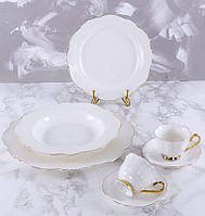 Набір з 6 фарфорових тарілок на 2 персони White Princess, біла порцеляна