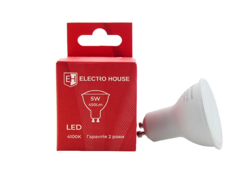 Лампа точкова 5W GU10 4100 K Electro House, фото 1