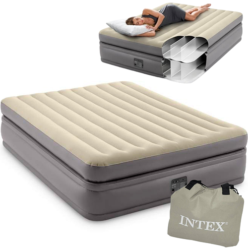 Надувная кровать Intex двуспальная со встроенным насосом и спинкой ...