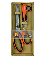 Ножницы Golden Phoenix № 6100 оранжевые, для раскроя, рукоделия, кройки и шитья портновские профессиональные.