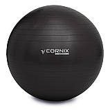 М'яч для фітнесу (фітбол) Cornix 55 см Anti-Burst XR-0014 Black, фото 11