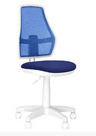 Детское компьютерное кресло Фокс, Fox синее GTS White с регулировкой высоты Новый Стиль