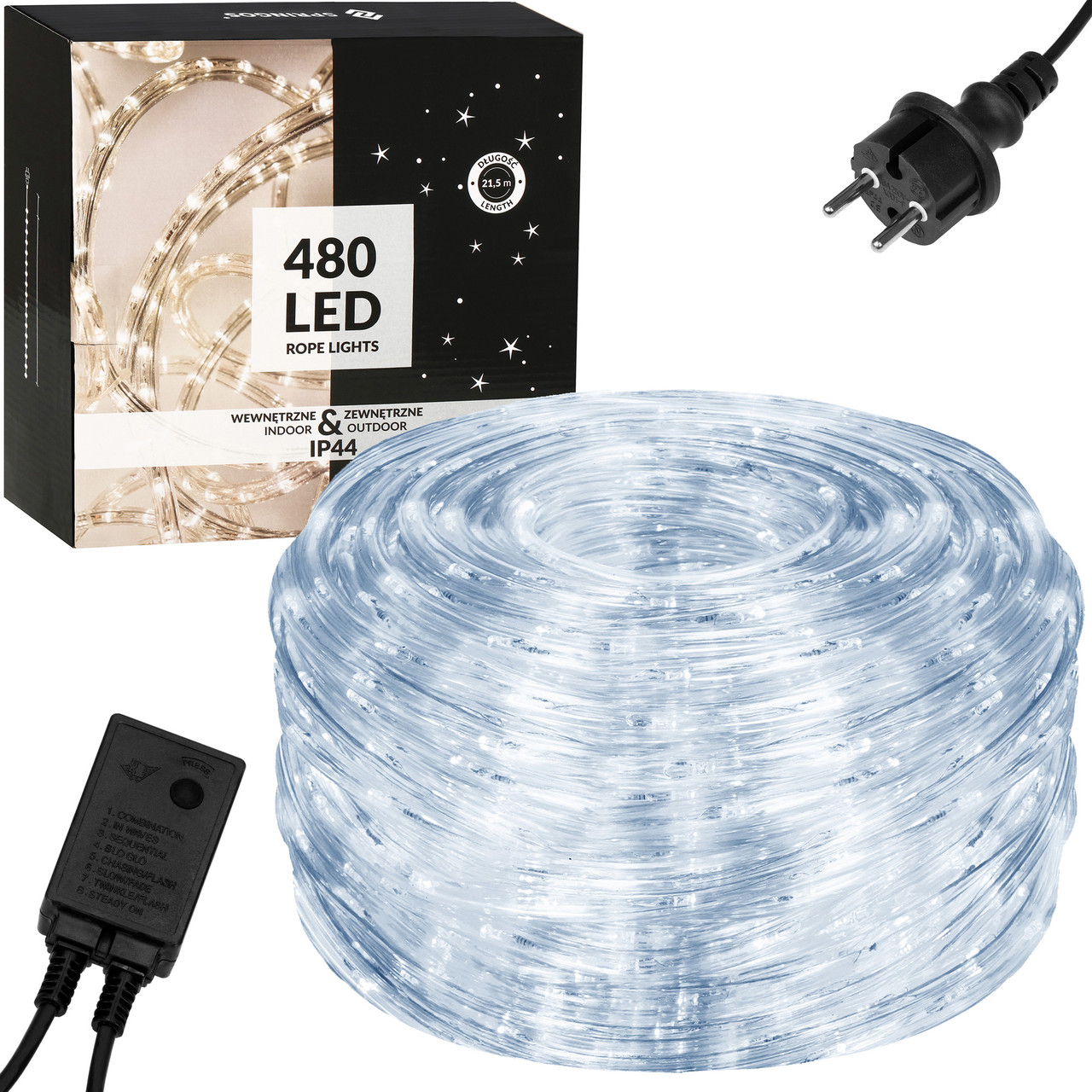 Гірлянда дюралайт вулична (зовнішня) Springos Rope Lights 20 м 480 LED CL1205 Cold White, фото 1