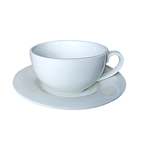 Чашка із блюдцем біла (чашка-320 мл. блюдце-18 см) набір | SNT