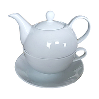 Набор чайный Эгоист (чайник-300 мл. чашка-250 мл. блюдце-14.8 см) керамика | СНТ
