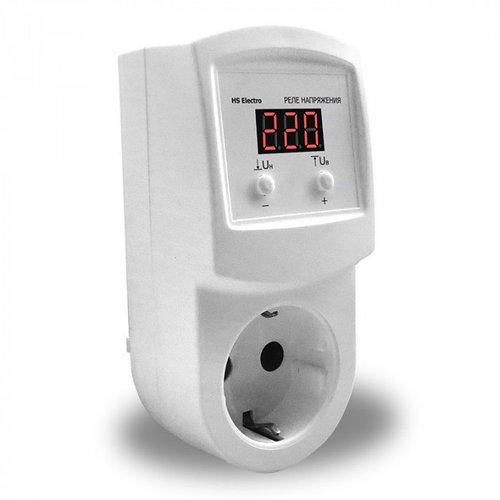 Реле напруги HS Electro УКН-10р в розетку, 1,5 кВт