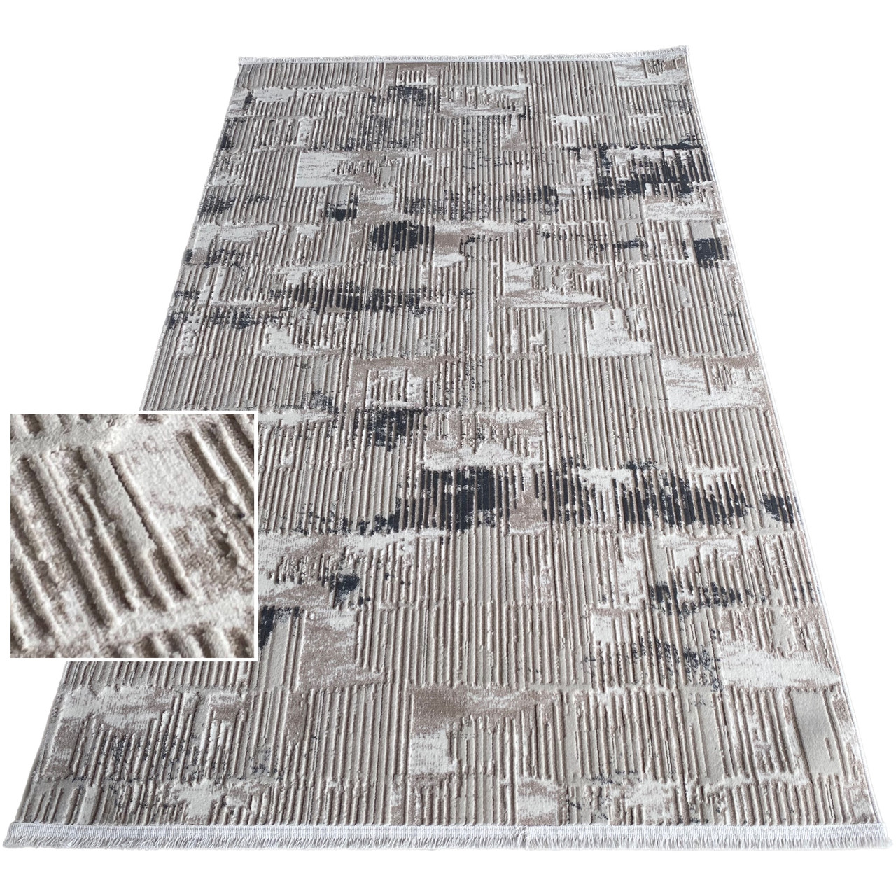 2x4 Килим Vera 8225A (Cream / L.Grey) скандинавський стиль у вітальню чи спальню