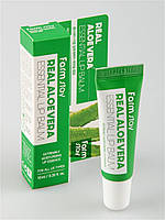 Зволожувальний бальзам із соком алое FarmStay Real Aloe Vera Essential Lip Balm
