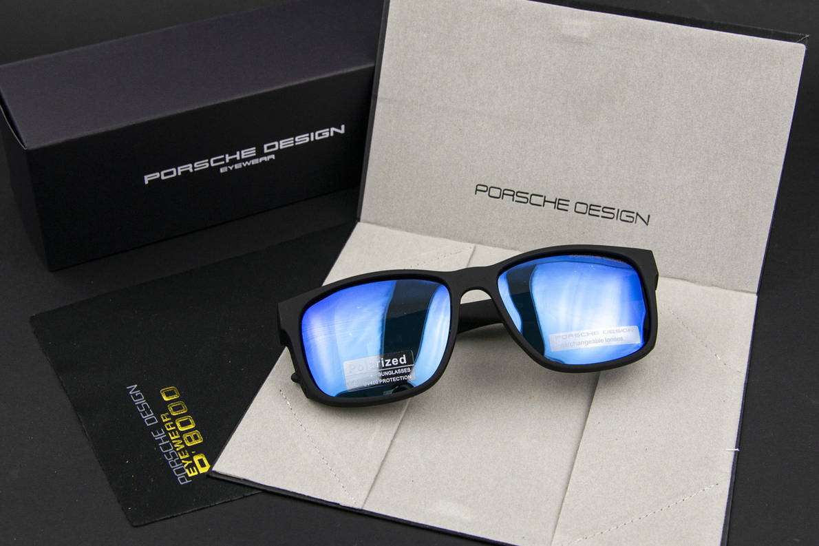 Окуляри чоловічі сонцезахисні Porsche Design поляризаційні (арт. P6512) сині дзеркальні лінзи, фото 1