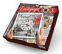 Набор для творчества DankoToys DT DKC-01-05 Часы-декупаж с рамкой Decoupage clock Париж