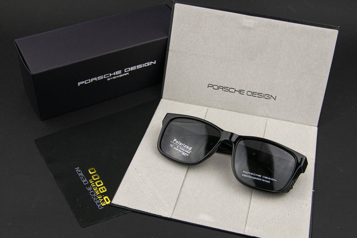 Окуляри чоловічі сонцезахисні Porsche Design поляризаційні (арт. P6512) чорна глянцева оправа, фото 1