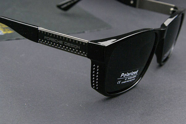 Окуляри чоловічі сонцезахисні Porsche Design поляризаційні (арт. P6512) чорна глянцева оправа, фото 6