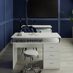 Манікюрний стіл на 3 ящики, на телескопічних напрямних повного висування Стандарт 2