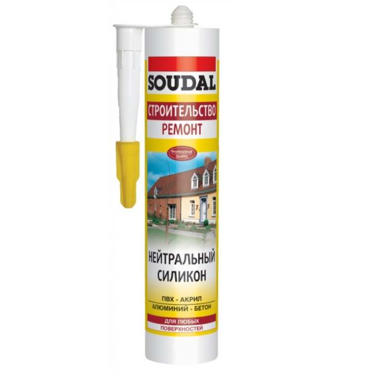 Силіконовий герметик SOUDAL герметик нейтральний прозорий 280 мл