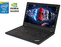 Раб.станция Lenovo P50/15.6"/Core i7-6700HQ 4 ядра 2.6GHz/16GB DDR4/480GB SSD/Quadro M1000M 2GB/Win10/Webcam