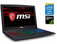 Игровой ноутбук MSI GF62VR 7RF/15.6"/Core i7 4 ядра 2.8GHz/16GB DDR4/256GB SSD+1TB HDD/GeForce GTX 1060/Win10