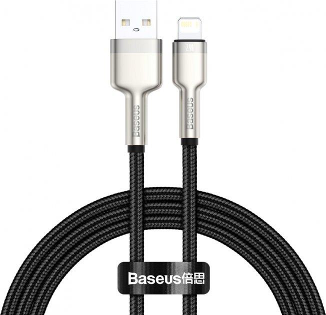 Кабель Baseus Cafule Metal Lightning 2.4A 1 м Black (CALJK-A01)